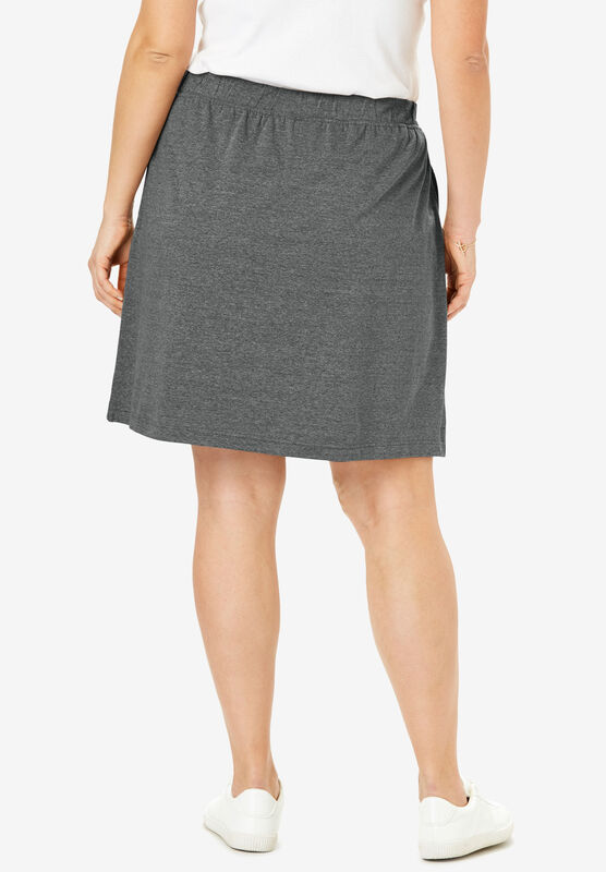Woman Within Womens Plus Size Stretch Cotton Skort