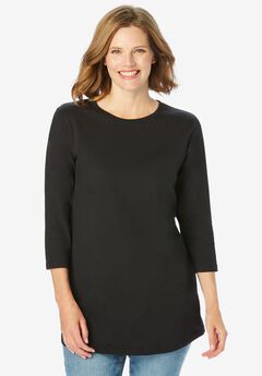 Perfect Three-Quarter Sleeve Crewneck Tee