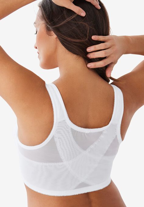 Front-Close Embroidered Wireless Posture Bra , , alternate image number null