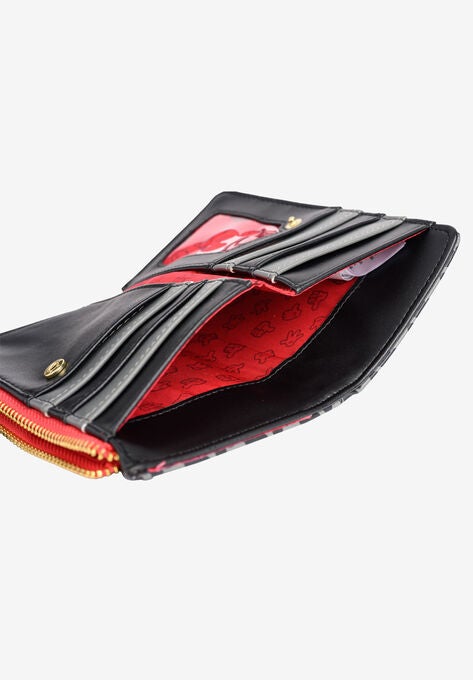 Loungefly X Disney Women'S Mickey Mouse Snap Flap Wallet Black Red Icons Wallet, , alternate image number null