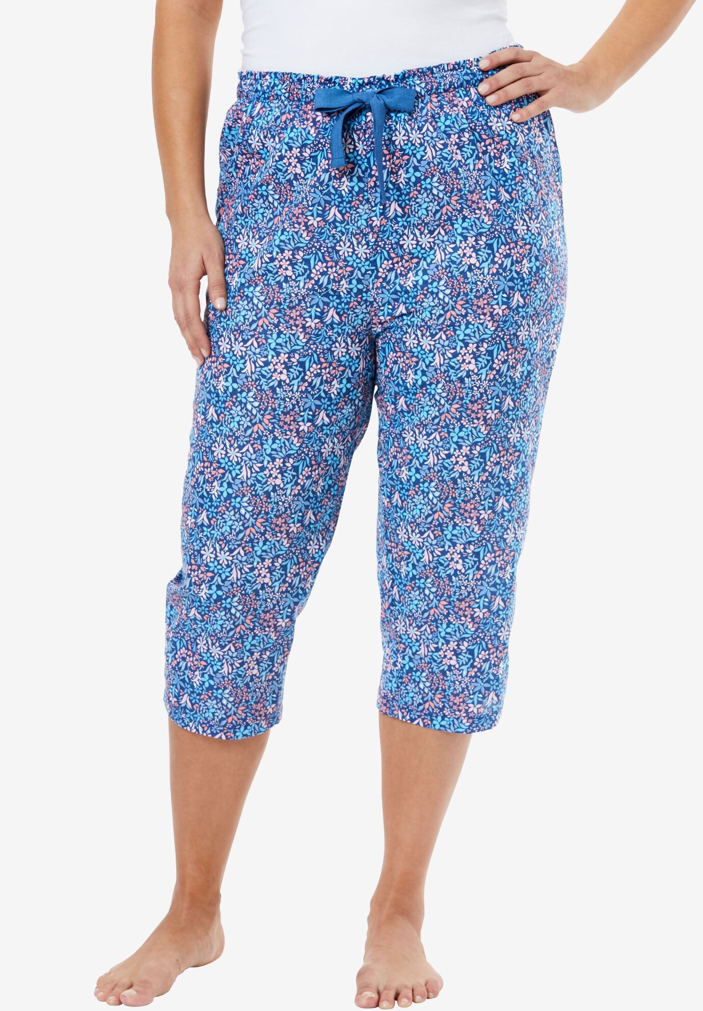 Cotton capri pajama bottoms discount