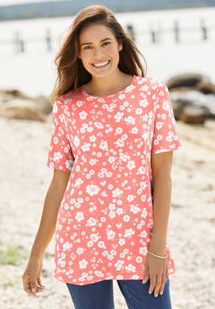Perfect Printed Short-Sleeve Crewneck Tee
