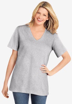 Perfect Short-Sleeve V-Neck Tee