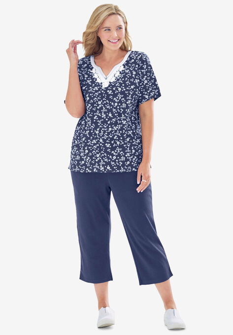 2-Piece Tunic and Capri Set, NAVY DITSY, hi-res image number null