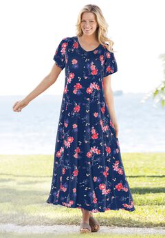 Short-Sleeve Crinkle Dress