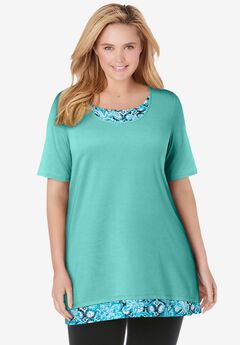 Layered-Look Print Tunic