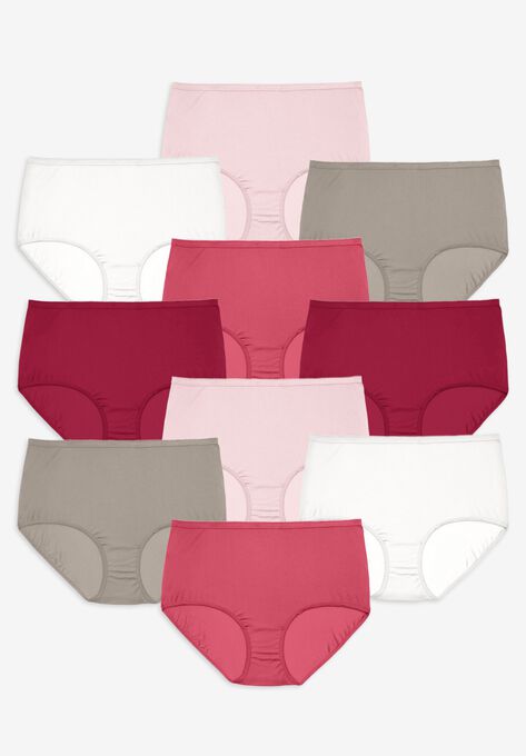 10-Pack Nylon Full-Cut Brief , RED MULTI PACK, hi-res image number null