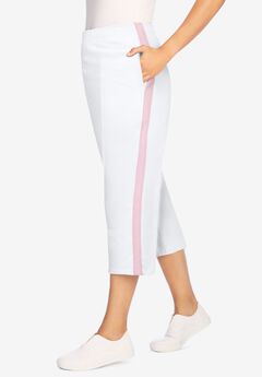 Side-Stripe Cotton French Terry Capri
