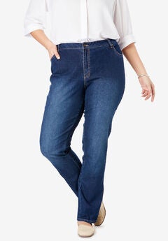 Straight-Leg Stretch Denim Jean