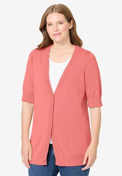 Lightweight Short Sleeve V-Neck Cardigan