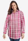 Perfect Long Sleeve Shirt, RASPBERRY CHARMING PLAID, hi-res image number null
