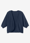 Rib Trim Cardigan Shrug, , alternate image number null