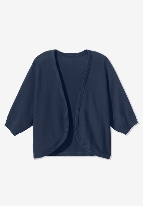 Rib Trim Cardigan Shrug | Woman Within