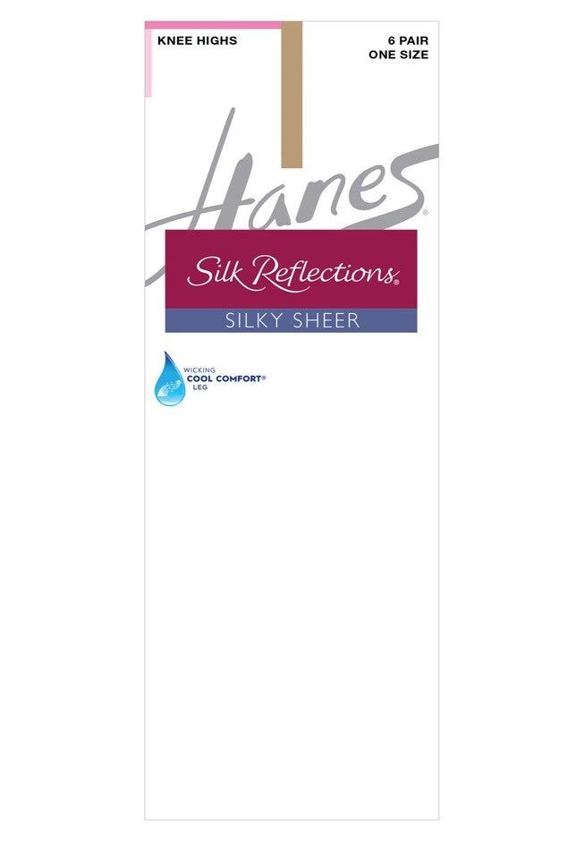 Silk Reflections Knee Highs Sheer Toe 6-Pack, LITTLE COLOR, hi-res image number 0