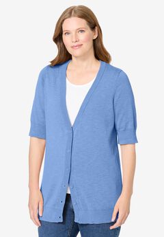 Lightweight Short Sleeve V-Neck Cardigan