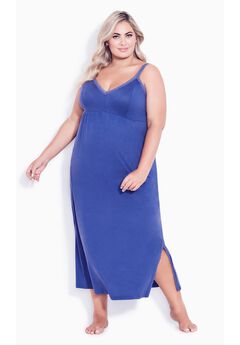 Lace Trim Maxi Sleep Dress