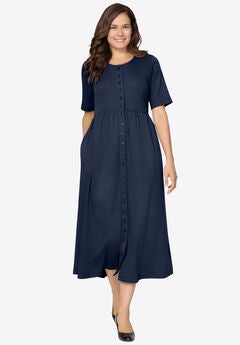 Button-Front Essential Dress