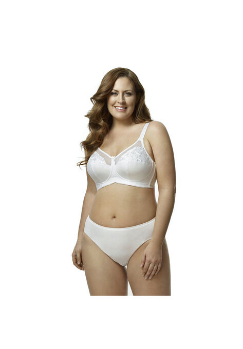 Embroidered Softcup Bra , WHITE, hi-res image number null