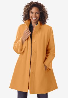 Fleece Swing Funnel-Neck Coat