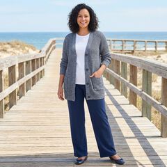 7-Day Wide-Leg Elastic-Waist Stretchy Knit Pant