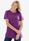 Perfect Short-Sleeve Crewneck Tee, PLUM PURPLE, hi-res image number null