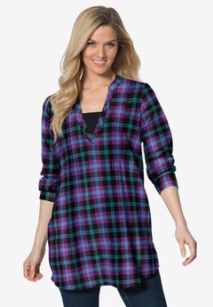 Flannel Tunic With Layered Look
