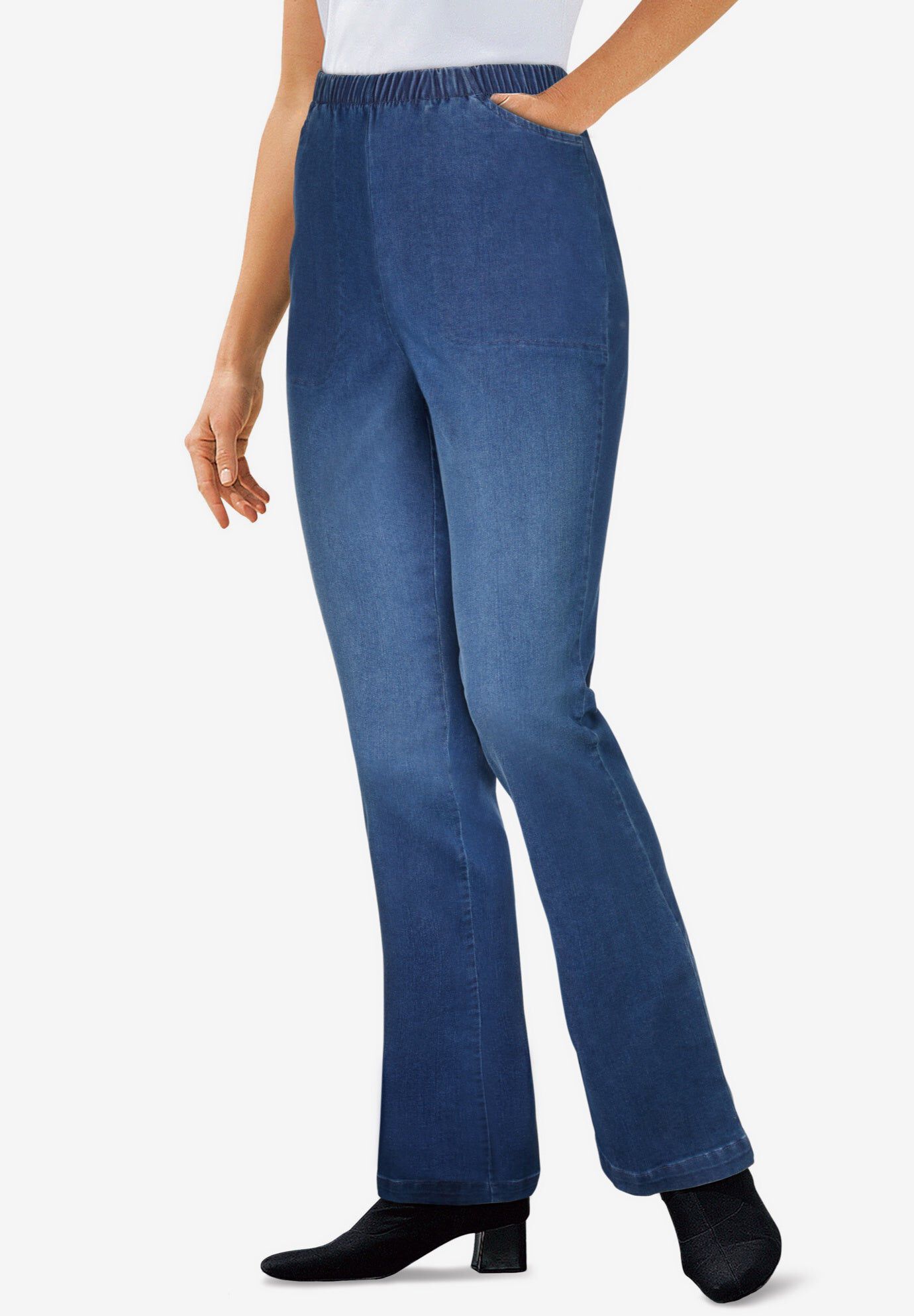 woman within fineline jeans