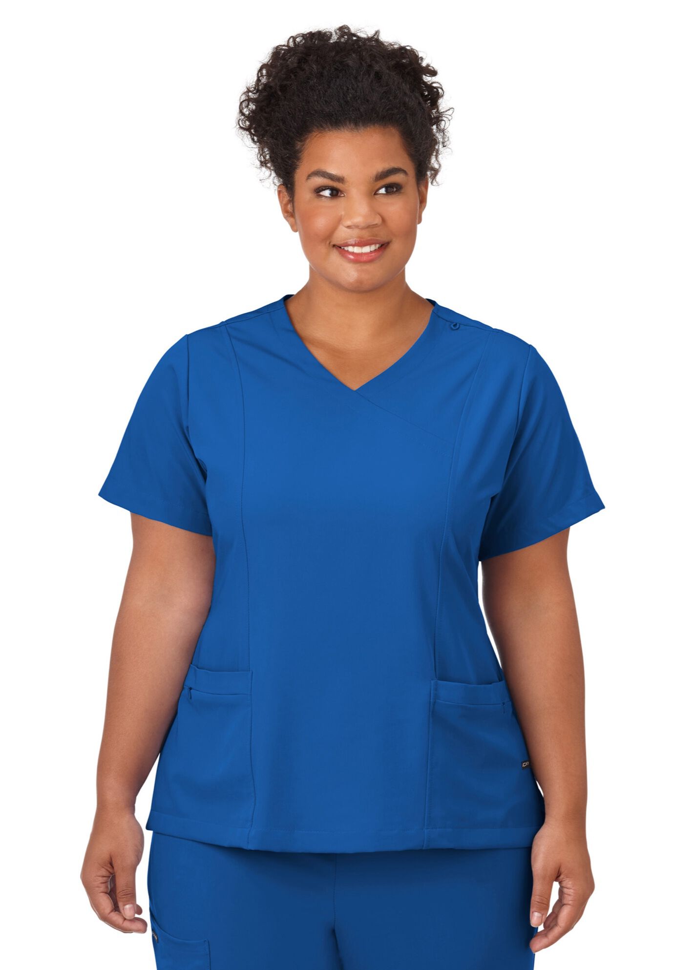 Jockey Scrubs Women&#39;s Mock Wrap Top, ROYAL, hi-res image number 0
