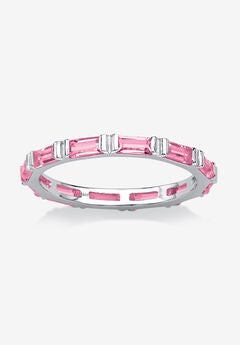 Sterling Silver Simulated Birthstone Eternity Ring