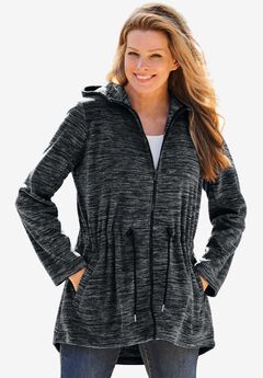 Plus Size Black Zip Up Hoodies