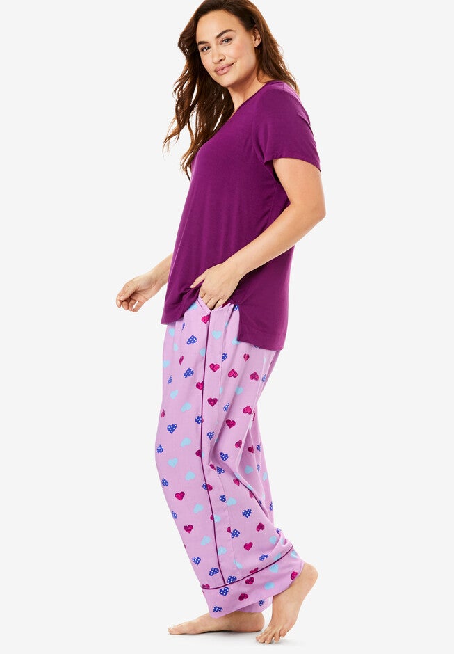 Wide Leg Pant PJ Set by Dreams & Co.®, , alternate image number 2