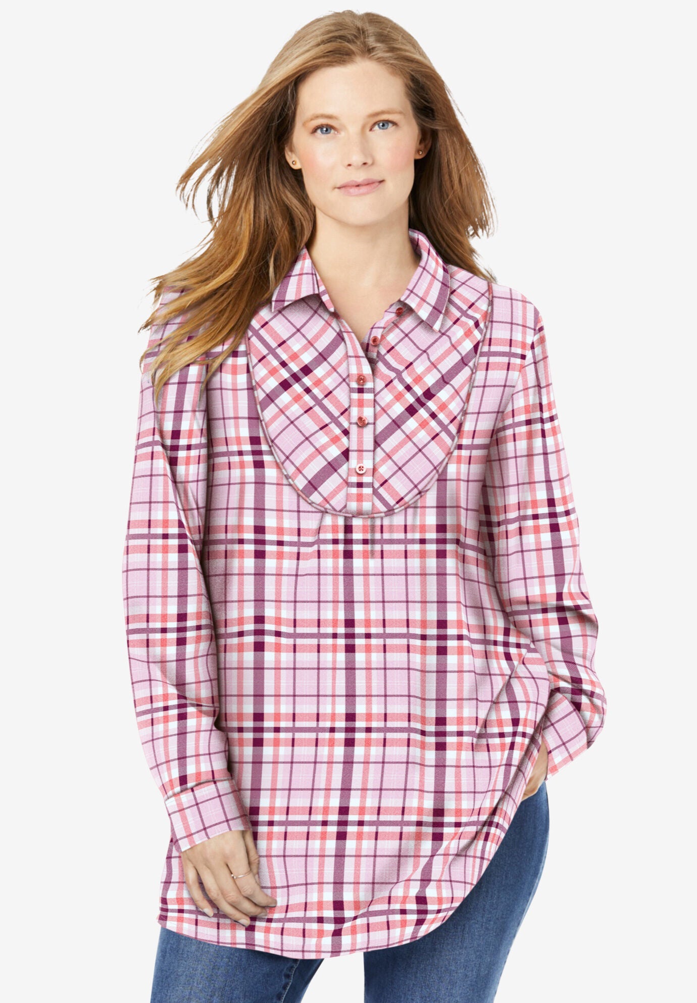 Henley shirt with flannel cheap