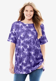 Perfect Printed Short-Sleeve Boatneck Tunic