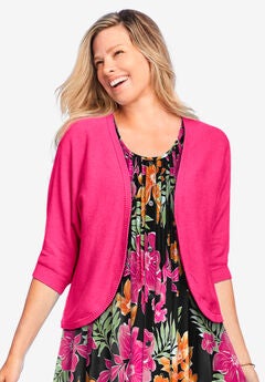 Rib Trim Cardigan Shrug