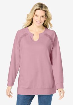 Crochet Trim Sweatshirt