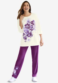 Plus Size Floral Pants