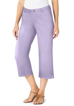 Stretch Denim Five-Pocket Capri Jeans