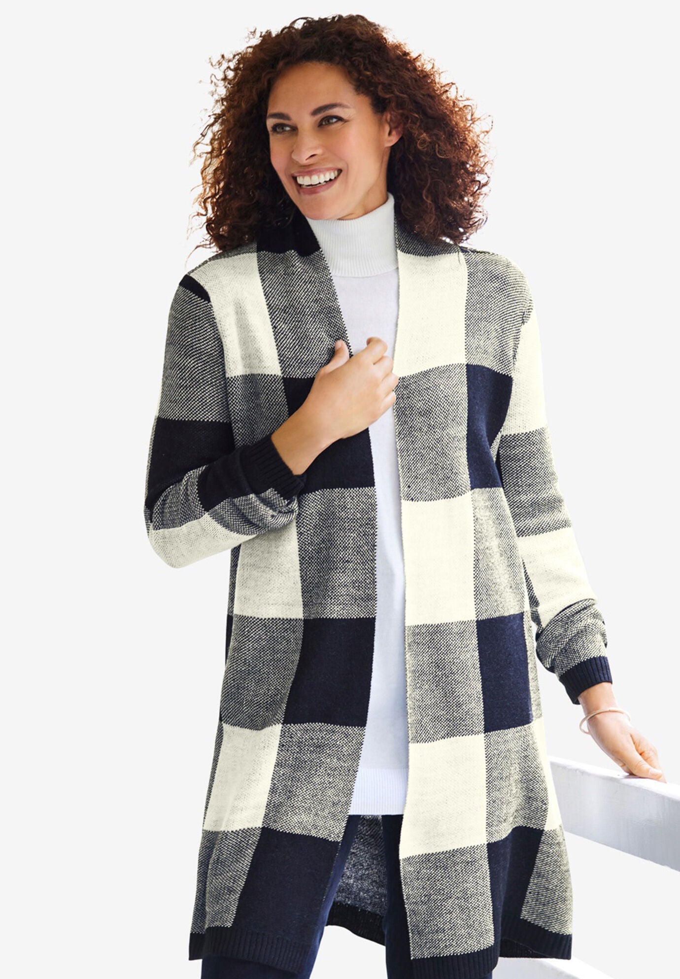 Buffalo plaid duster cardigan online