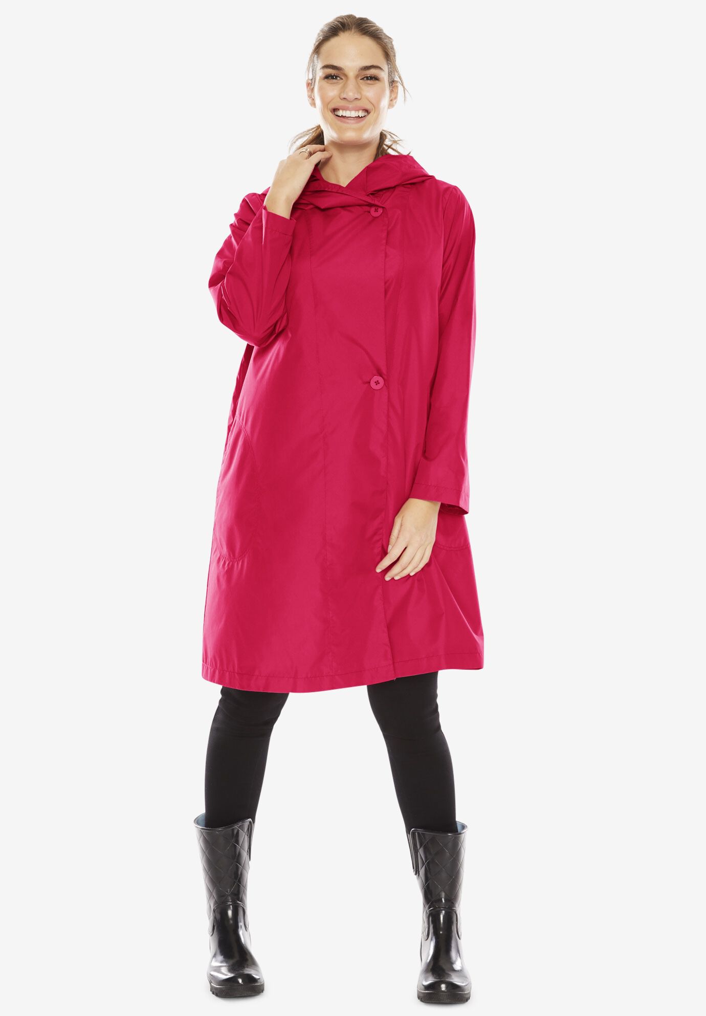 plus size a line raincoat