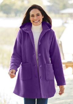 Hooded A-Line Fleece Coat
