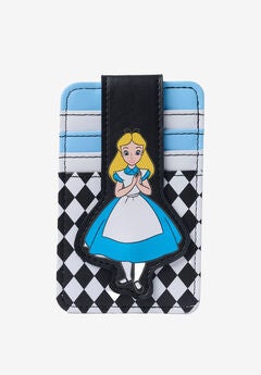 Womens Disney Alice in Wonderland Card Holder Wallet Button Snap Closure