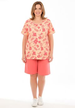 2-Piece Knit Tee and Short Set