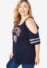 MLB Cold-Shoulder Logo Tee, , alternate image number null