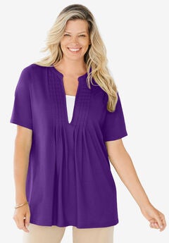 7-Day Layer-Look Elbow-Sleeve Tee