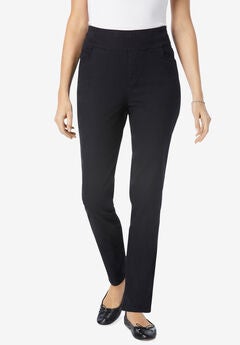 Flex-Fit Pull-On Straight-Leg Denim Jean