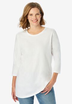 Perfect Three-Quarter Sleeve Crewneck Tee