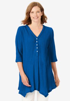 Handkerchief Hem Henley Tunic