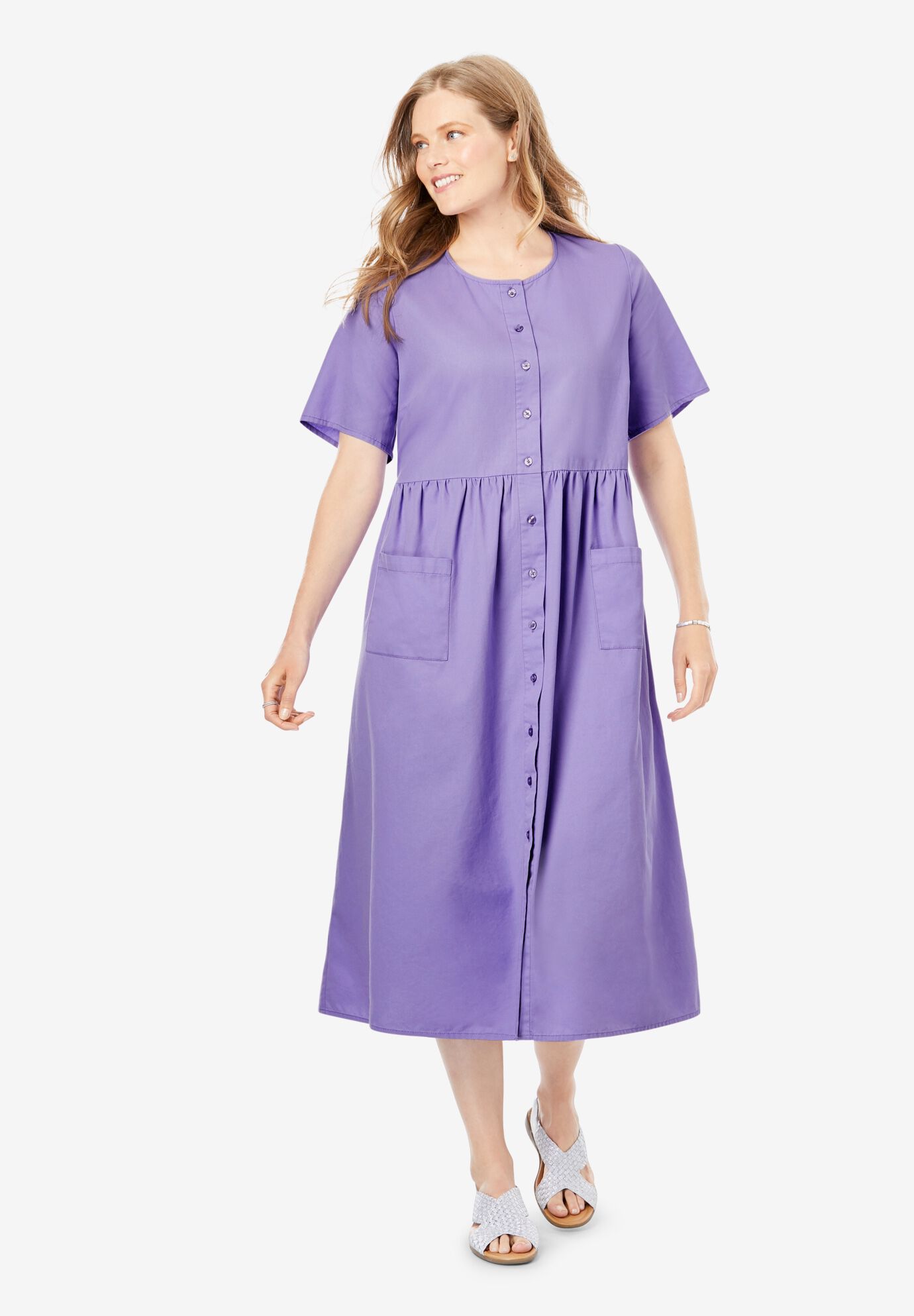 woman within denim dress