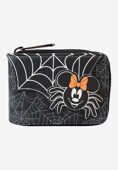 Loungefly x Disney Minnie Mouse Zip Around Accordion Wallet Spider Halloween