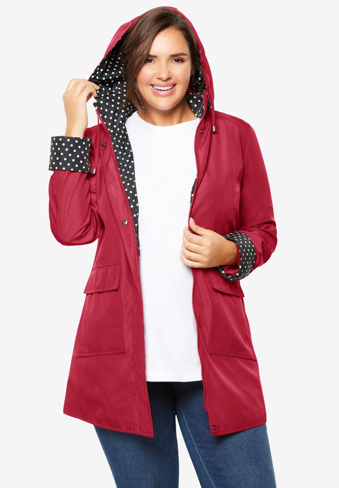 plus size a line raincoat